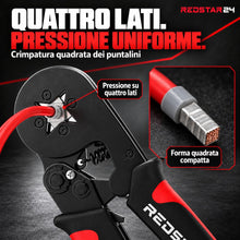 Carica l'immagine nel visualizzatore di Gallery, RedStar24 Pinza Crimpatrice con 1800 Puntalini - Pinza per Capicorda Autoregolante per 0,25-10mm² - Include Pinza Crimpa