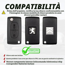 Carica l'immagine nel visualizzatore di Gallery, Cover Chiave Auto per Peugeot 207 308 3008 Citroen C3 C4 Picasso