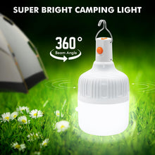 Carica l'immagine nel visualizzatore di Gallery, 2PCS Lampadina da Lavoro a Sospensione, Lanterna da Campeggio Portatile Luce a LED di Campeggio Ricaricabile, 3 Modalità