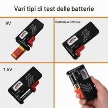 Carica l'immagine nel visualizzatore di Gallery, Tester Batteria Universale, Semplice Tester Universale per Batterie AA, AAA, C, D, 9V, 1.5V, Misuratore di Batteria Velo