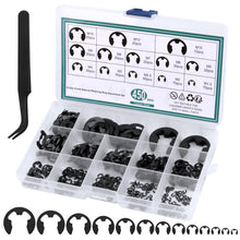 Carica l'immagine nel visualizzatore di Gallery, 450 Pz Anelli di Sicurezza Esterna, E-clips Anelli Elastici, Scatto Esterna E-clip Anello Seeger di Sicurezza per Fissag