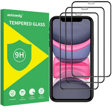 Carica l'immagine nel visualizzatore di Gallery, 3 Pezzi Vetro Temperato Compatibile per iPhone 11, iPhone XR, Pellicola Proteggi Protettiva 6,1 Pollici Durezza 9H Senza