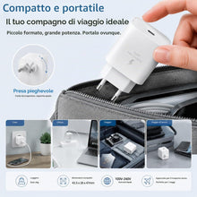 Carica l'immagine nel visualizzatore di Gallery, Caricabatterie 25W Super Veloce per Samsung con cavo USB-C 1,5m