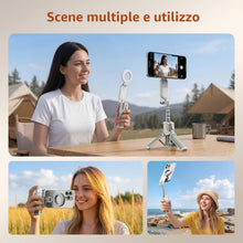 Carica l'immagine nel visualizzatore di Gallery, AMAZEAR Treppiede smartphone (4 in 1), Selfie stick magnetico multifunzionale per iPhone, Impugnatura portatile per smar