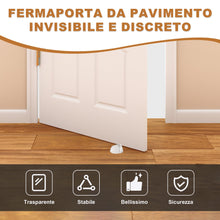 Carica l'immagine nel visualizzatore di Gallery, 8 Pezzi Fermaporta da Pavimento Trasparenti Adesivi, Ferma Porta Invisibili Trasparente Autoadesivi in PVC, Protezioni A