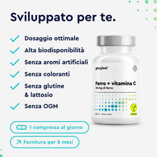 Carica l'immagine nel visualizzatore di Gallery, Ferro Integratore 20mg + Vitamina C, 240 Compresse, Eletto PRODOTTO DELL'ANNO 2025, Ferro Integratore per Anemia, Mestru