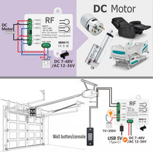Carica l'immagine nel visualizzatore di Gallery, 433 Mhz RF Interruttore Remoto Wireless, DC 7V 12V 24V 36V 48V AC12V 24V 36V 10A 2 Canali Ricevitore Relè Con 2 Telecoma