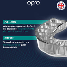 Carica l'immagine nel visualizzatore di Gallery, OPRO Protezione notturna raccomandata dai dentisti per digrignamento denti, bruxismo e per rilassare l'articolazione tem