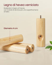 Carica l'immagine nel visualizzatore di Gallery, VASAGLE Attaccapanni, Appendiabiti da Terra in Legno, 8 Ganci, per Cappotti Cappelli Borse, per Ingresso, Ganci e Palo i