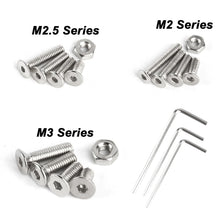 Carica l'immagine nel visualizzatore di Gallery, Set Viti Testa Svasata M2 M2.5 M3, Kit Bulloni Acciaio Inox con Rondelle