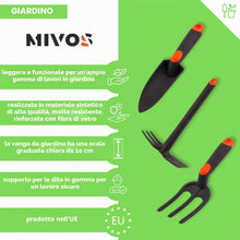 Carica l'immagine nel visualizzatore di Gallery, MIVOS Set di Attrezzi da Giardino da 3 Pezzi - Plastica Rinforzata con Fibra di Vetro - Forchetta a Mano - Picolla Pala 