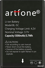 Carica l'immagine nel visualizzatore di Gallery, artfone BL-5C Batteria(1300mAh),per CS181/F20/CF241A/C10/F30/G3/G6 e qualsiasi telefono cellulare di BL-5C
