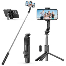 Carica l'immagine nel visualizzatore di Gallery, SelfieShow Bastone Selfie per Iphone, 106cm Estensibile Selfie Stick Monopiede 4 in 1 Asta Bastone Selfie Treppiede con 