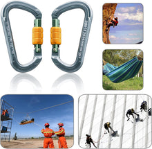 Carica l'immagine nel visualizzatore di Gallery, SOB Moschettone Arrampicata Ganci per Moschettone per Impieghi Gravosi con Porta a Vite per Campeggio Altalena Amache At