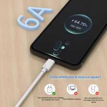 Carica l'immagine nel visualizzatore di Gallery, Cavo USB Type-C 1M 100W Cavo USB C per Super-Charge per HONOR 400 200 Pro