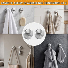 Carica l'immagine nel visualizzatore di Gallery, 2 Ganci Ventosa Acciaio Inossidabile, Ganci Bagno, Ganci per Asciugamani, Senza Forare, Supporto 8kg, per Cucina, Bagno