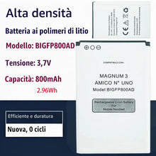Carica l'immagine nel visualizzatore di Gallery, (60mm*38mm*4.2mm) BigFP800AD - Batteria di ricambio BigFP800AD compatibile con BRONDI Magnum 3 Amico N3 BRONDI Amico N.1