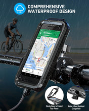 Carica l'immagine nel visualizzatore di Gallery, LUROON Porta Cellulare Moto, Universale Porta Cellulare da Bicicletta Impermeabile con Rotazione a 360°, Portatelefono M