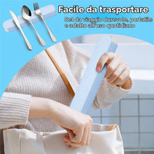 Carica l'immagine nel visualizzatore di Gallery, 4 in 1 Posate da Viaggio, Blu Posate da Campeggio Kit con Custodia