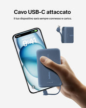 Carica l'immagine nel visualizzatore di Gallery, Belkin BoostCharge Power Bank 10000mAh con Cavo USB-C Integrato - Blu