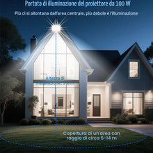 Carica l'immagine nel visualizzatore di Gallery, CREATESTAR Faretto Led da Esterno 10000LM 100W, Faretti Led Esterni 6500K luce bianca fredda, 1 Pezzi IP66 Impermeabile 