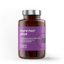 Carica l'immagine nel visualizzatore di Gallery, NURE Hair Plus 60 cps da 600 mg | Integratore capelli forti e sani, integratore capelli donna, uomo | biotina capelli, s