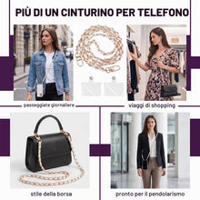 Carica l'immagine nel visualizzatore di Gallery, laccio per telefono al collo Universale con 2 Patch, catena per cellulare, Tracolla in Pelle PU e Catena in Alluminio 12