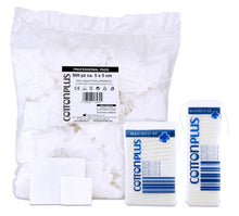 Carica l'immagine nel visualizzatore di Gallery, Cotton Plus MINIMED 60 pz. - LINEA MEDICA | QUADRATI PRETAGLIATI, 100% PURO COTONE PER USO MEDICO | Ipoallergenico, asso