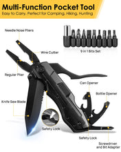 Carica l'immagine nel visualizzatore di Gallery, Multper Coltello Multiuso, 15 in 1 Pinza, Regalo Anniversario Uomo con 18 in 1 Fiocco di Neve Strumento, per Lui, Papa C