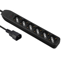 Carica l'immagine nel visualizzatore di Gallery, Electraline 62067 Multipresa per UPS con 6 posti bivalenti 10/16A con Interruttore di Sicurezza, Spina ingresso tipo VDE