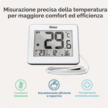 Carica l'immagine nel visualizzatore di Gallery, MEBUS 01074 Termometro digitale per interni ed esterni, Funzione minimo/massimo, Bianco