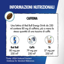 Carica l'immagine nel visualizzatore di Gallery, Red Bull Energy Drink Original 250 ml 8 Lattine
