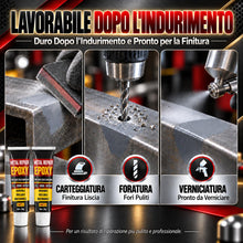 Carica l'immagine nel visualizzatore di Gallery, Stucco per Metallo, Metallo Liquido Industriale, Bicomponente per Metalli per Riparare Crepe e Fessure, Acciaio Liquido 