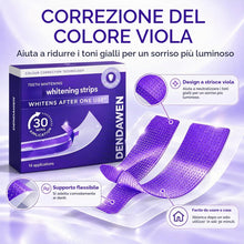 Carica l'immagine nel visualizzatore di Gallery, DENDAWEN Strisce Sbiancanti Denti Viola, 28 Strisce (14 Trattamenti), Senza Perossido, Correttore dei Toni Gialli, 30 Mi
