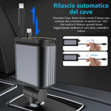 Carica l'immagine nel visualizzatore di Gallery, 4 In 1 Caricatore Auto USB C 66W, Carica Batteria per Auto Cellulare con Luce Stellata, 12V/24V Caricabatteria da Auto R