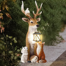 Carica l'immagine nel visualizzatore di Gallery, FUFRE Decorazione natalizia a forma di cervo con lanterna a LED, autunnale per esterni, resistente alle intemperie, per 