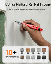 Carica l'immagine nel visualizzatore di Gallery, Nicpro 2 pezzi CP1000 matita carpentiere con temperino, portamine da carpentiere con 26 ricariche, pennarelli a punta lu