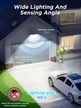 Carica l'immagine nel visualizzatore di Gallery, SIGRILL Faretti Solari a LED da Esterno con Sensore di Movimento, 318 LED Luce Solare Led Esterno con 3 Modes, 5M Cavo, 