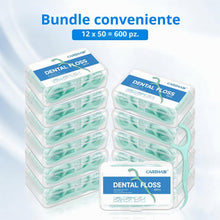 Carica l'immagine nel visualizzatore di Gallery, 600 Filo Interdentale a Doppia Linea alla Menta per la Cura dei Denti - Archetti filo interdentale per Rimuovere la Plac