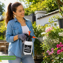 Carica l'immagine nel visualizzatore di Gallery, HOME It® Spruzzatore manuale 1L con pompa – Ugello regolabile – Serbatoio resistente ai raggi UV – Per irrigazione, diserbo, cura del giardino – Bianco/Nero/Arancione