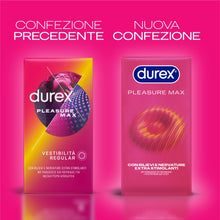 Carica l'immagine nel visualizzatore di Gallery, Durex Pleasuremax, Preservativi con Rilievi e Nervature, Stimolanti per Lei, 10 Profilattici