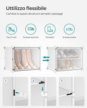 Carica l'immagine nel visualizzatore di Gallery, SONGMICS Scarpiera a 10 Scomparti, Scaffale Portaoggetti Modulare