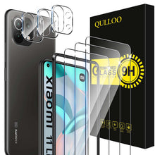 Carica l'immagine nel visualizzatore di Gallery, QULLOO Pellicola Protettiva per Xiaomi Mi 11 Lite 4G&amp;5G/11 Lite 5G NE [3 Pezzi] + Pellicola Fotocamera [3 Pezzi], 9H Dur