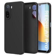 Carica l'immagine nel visualizzatore di Gallery, Cover per Xiaomi Redmi A7 Pro con Protettiva in Vetro Temperato, Silicone TPU Custodia 360 Antiurtfio Gradi,Nero