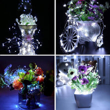 Carica l'immagine nel visualizzatore di Gallery, Stringa Luci LED a Batteria, 1M 10 LED Lampada a Fili di Rame Impermeabile Micro Catena Luminos per Interni e Esterni, N