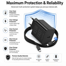 Carica l'immagine nel visualizzatore di Gallery, 45W USB-C Rapido Caricatore PD PPS con cavo da 2M per Smartphone e Tablet