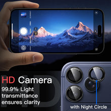 Carica l'immagine nel visualizzatore di Gallery, JETech Pellicola Fotocamera per iPhone 17 Pro/17 Pro Max, Nero+Rosso, 1 Set