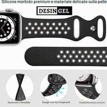 Carica l'immagine nel visualizzatore di Gallery, Cinturino Sportivo in Silicone Compatibile con Apple Watch 49mm 46mm 45mm 44mm 42mm per Uomo e Donna Leggero per Ultra 3