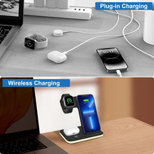 Carica l'immagine nel visualizzatore di Gallery, Caricatore Wireless Stazione di Ricarica, 3 in 1 Caricabatterie Wireless Charger Base per iPhone 16/15/14/13/12/11/Pro/M