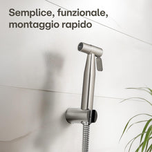 Carica l'immagine nel visualizzatore di Gallery, Praknu Bidet Spruzzatore con Doccetta e Supporto – Idroscopino WC Inox